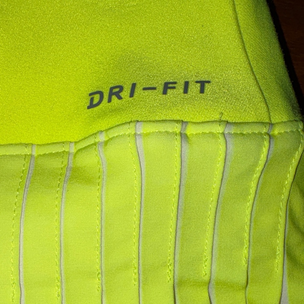 Nike Women's Neon Yellow and White Pleated Skater Skirt - Picture 5 of 6